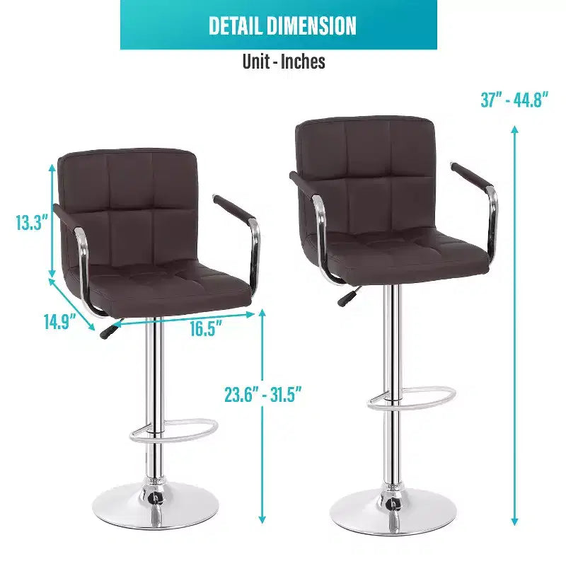 BestMassage Tabourets de Bar Lot de 2 Tabourets de Bar Réglables Chaises de Bar