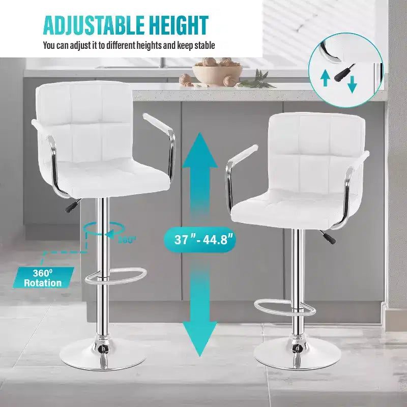BestMassage Tabourets de Bar Lot de 2 Tabourets de Bar Réglables Chaises de Bar