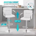 BestMassage Tabourets de Bar Lot de 2 Tabourets de Bar Réglables Chaises de Bar