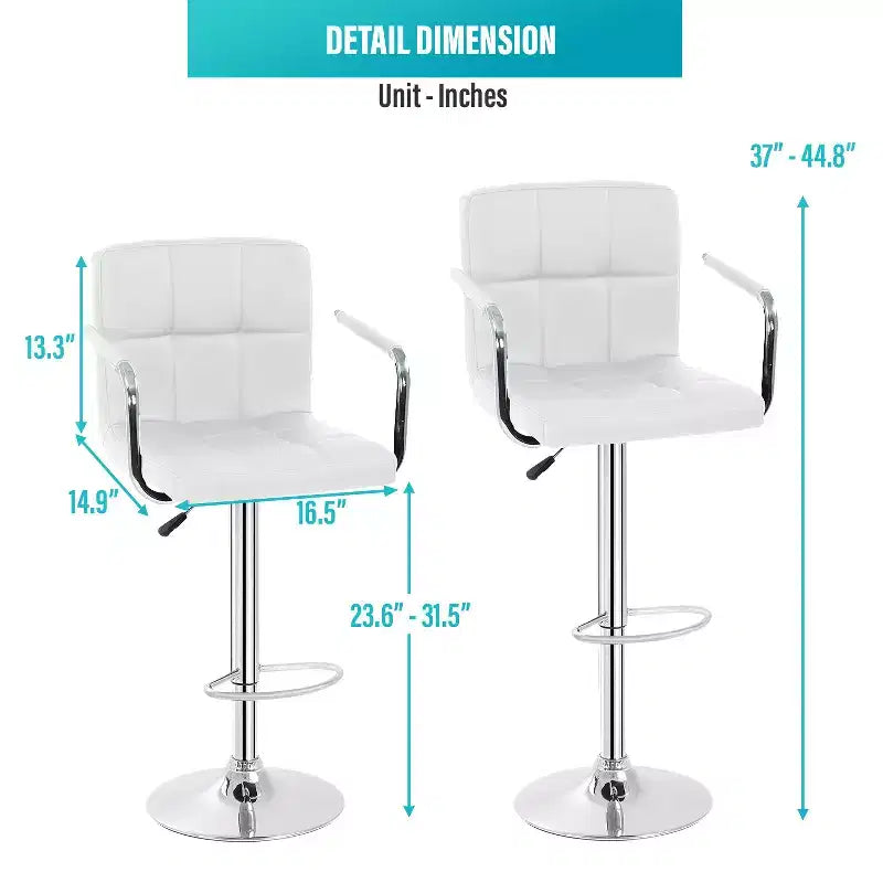 BestMassage Tabourets de Bar Lot de 2 Tabourets de Bar Réglables Chaises de Bar
