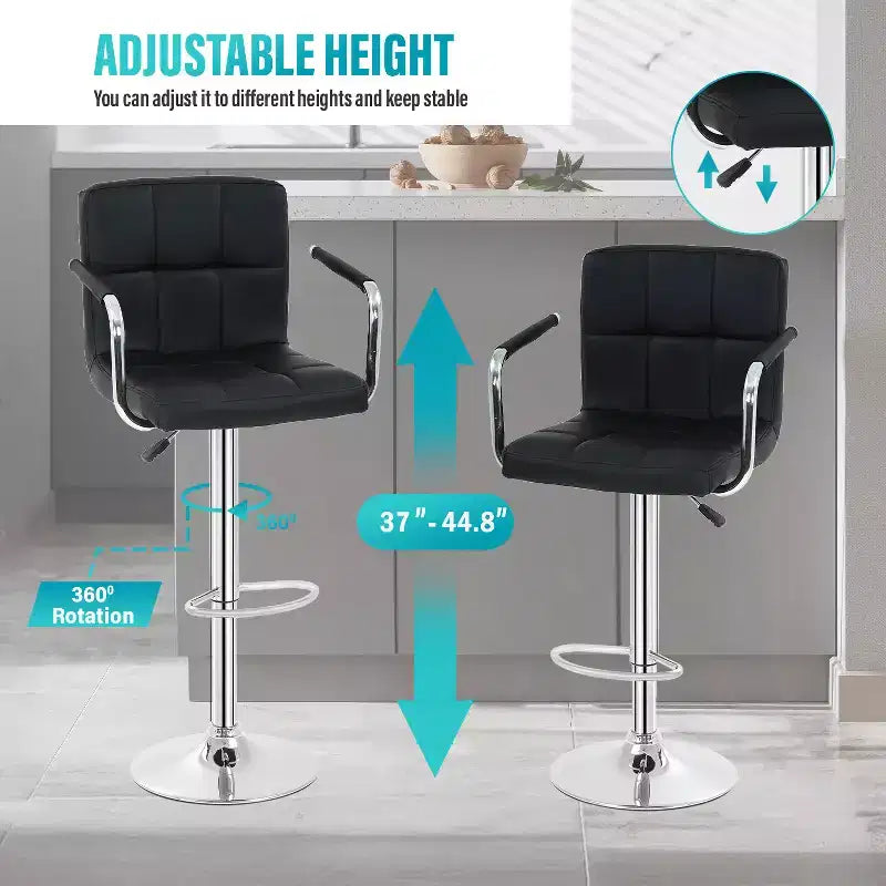 BestMassage Tabourets de Bar Lot de 2 Tabourets de Bar Réglables Chaises de Bar