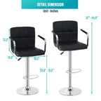 BestMassage Tabourets de Bar Lot de 2 Tabourets de Bar Réglables Chaises de Bar