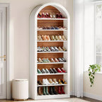 Meuble à Chaussures Haut Lantine à 8 Niveaux, Grand Organisateur de Chaussures, Étagère à Chaussures Autonome en Bois pour Placard et Entrée