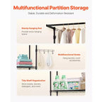 VEVOR Over Washer and Dryer Storage Shelf, 3 Tiers Laundry Room Drying Rack with Hanger Rod and Hooks, Single Row Washer Shelves Space Saver, Black