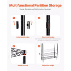 VEVOR Over Washer and Dryer Storage Shelf, 3 Tiers Laundry Room Drying Rack with Hanger Rod and Hooks, Single Row Washer Shelves Space Saver, Black