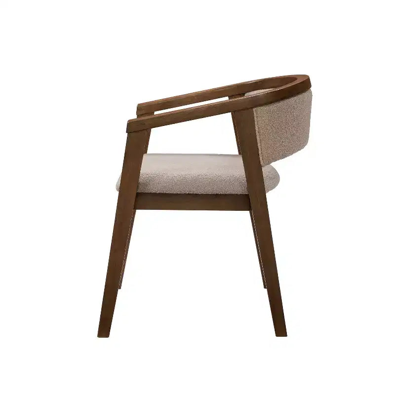 Chaises de salle à manger Christopher Knight Home Emilia Mid-Century Modern en tissu bouclé avec accoudoirs en U (Lot de 2)