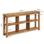 Console en bois massif Lantine de 63 pouces, table de canapé de ferme à 3 niveaux avec 6 cubes de rangement pour salon, couloir