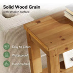 Console en bois massif Lantine de 63 pouces, table de canapé de ferme à 3 niveaux avec 6 cubes de rangement pour salon, couloir