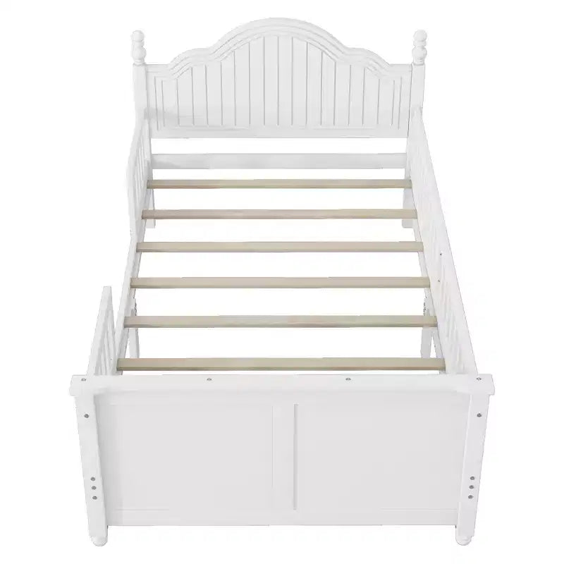 GDFStudio Theodore Contemporary Kids Platform Bed with Headboard and Footboard and Safety Guardrails
