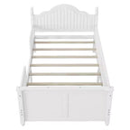 GDFStudio Theodore Contemporary Kids Platform Bed with Headboard and Footboard and Safety Guardrails