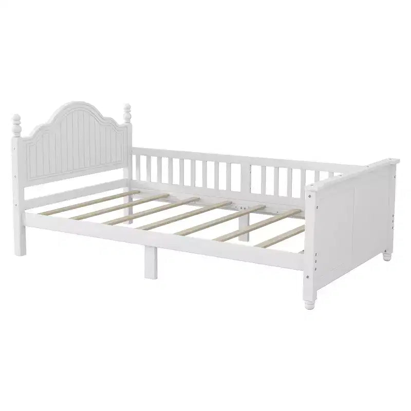 GDFStudio Theodore Contemporary Kids Platform Bed with Headboard and Footboard and Safety Guardrails
