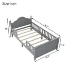 GDFStudio Theodore Contemporary Kids Platform Bed with Headboard and Footboard and Safety Guardrails