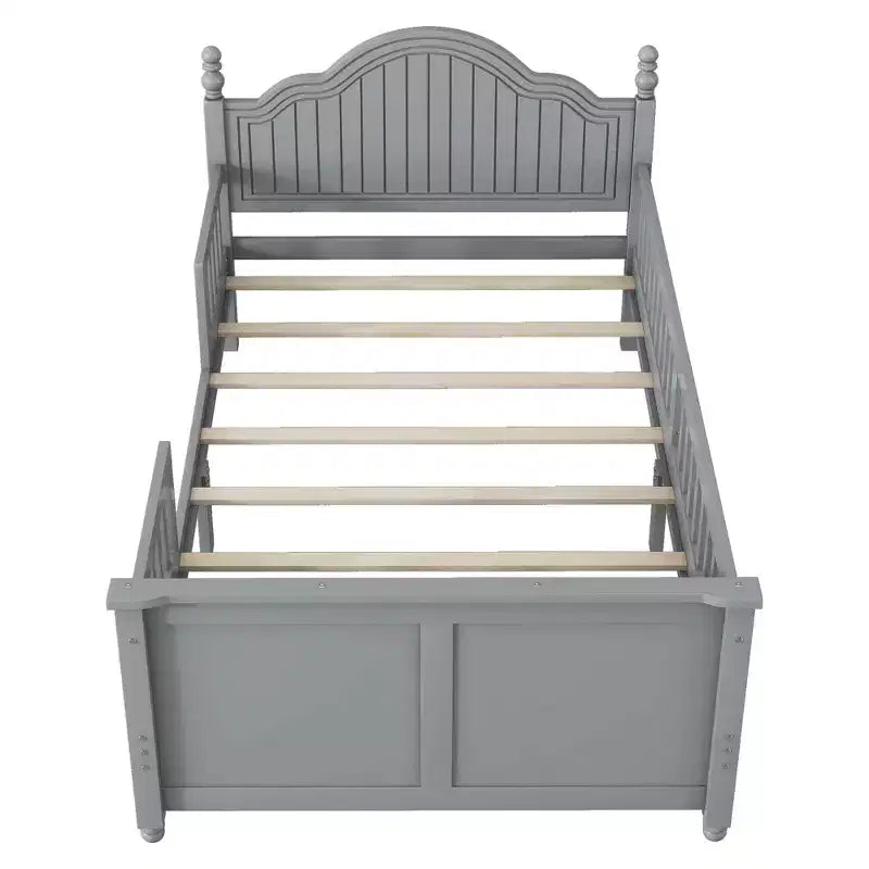 GDFStudio Theodore Contemporary Kids Platform Bed with Headboard and Footboard and Safety Guardrails