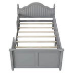 GDFStudio Theodore Contemporary Kids Platform Bed with Headboard and Footboard and Safety Guardrails
