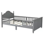 GDFStudio Theodore Contemporary Kids Platform Bed with Headboard and Footboard and Safety Guardrails