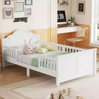 GDFStudio Theodore Contemporary Kids Platform Bed with Headboard and Footboard and Safety Guardrails