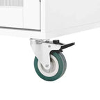 Îlot de cuisine mobile portable avec rangement, chariot d'îlot de cuisine roulant en bois de 50 W avec abattant, roulettes verrouillables, tiroirs, porte-épices et porte-serviettes