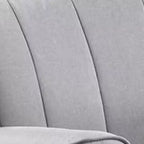 Royal Hampton 34 Inch Rocking Chair, Wood Frame, Vertical Channel Tufted Gray Linen