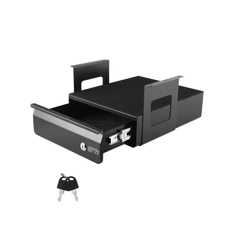 VEVOR 13 Wide Under Desk Drawer Slide Out, Under Desk Mounted Pull-out Drawer Attachment, Hidden Desktop Storage Organizer, 14x13x7 in, Black