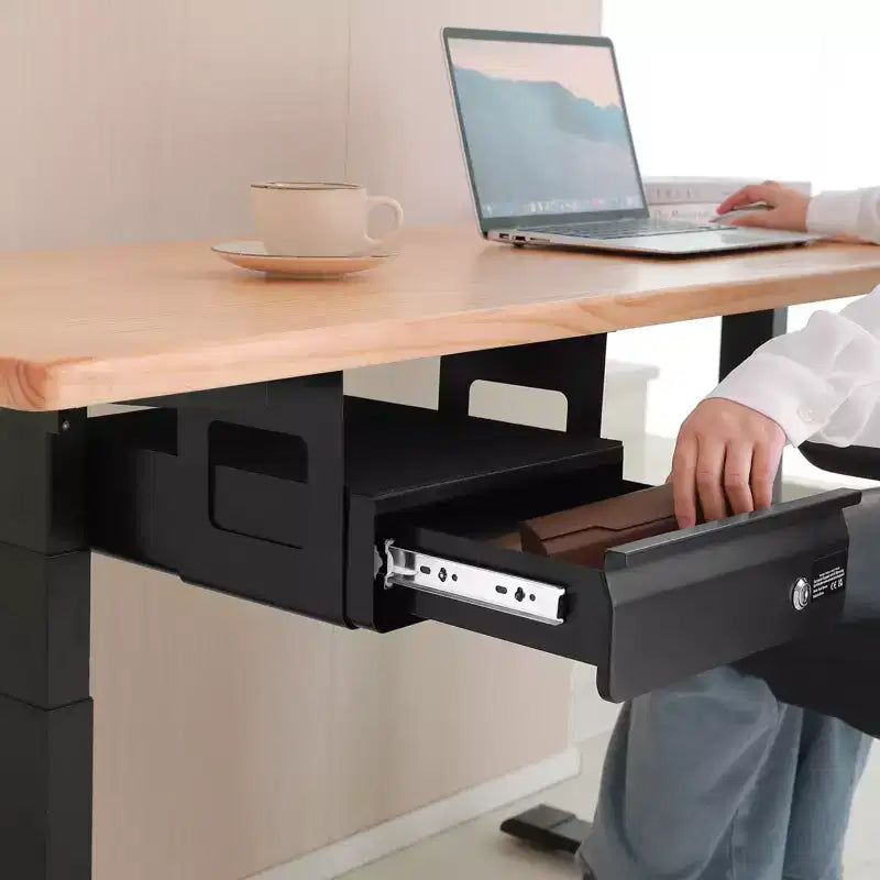 VEVOR Tiroir coulissant sous bureau de 33 cm de large, Fixation de tiroir coulissant sous bureau, Organisateur de rangement de bureau caché, 35,6 x 33 x 17,8 cm, Noir
