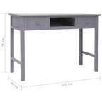 Bureau Gris Bois de paulownia, Bois de peuplier Bureau moyen Rectangulaire
