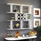 Étagère à vin murale CuisinSmart, étagère de bar suspendue à 3 niveaux grande capacité, porte-verres à vin, étagère de présentation pour bouteilles de vin, pour la décoration de la cuisine ou de la salle à manger