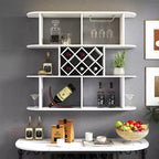 Étagère à vin murale CuisinSmart, étagère de bar suspendue à 3 niveaux grande capacité, porte-verres à vin, étagère de présentation pour bouteilles de vin, pour la décoration de la cuisine ou de la salle à manger