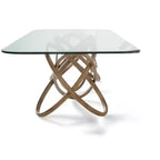 HomeRoots 94 Clear And Natural Glass And Solid Wood Pedestal Base Dining Table