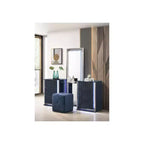 HomeStock U0700 Blanche Noir/Velours Causeuse Inclinable Électrique Avec Console Avec LED