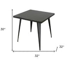 Table à manger carrée HomeRoots 32 en acier et métal gris