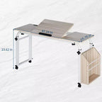 Adjustable Overbed Table with Wheels - Tiltable Laptop Desk for Home/Hospital/Office (24-35 Height, 350Lbs Capacity, 1-Pack)