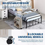 Adjustable Overbed Table with Wheels - Tiltable Laptop Desk for Home/Hospital/Office (24-35 Height, 350Lbs Capacity, 1-Pack)