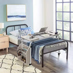 Adjustable Overbed Table with Wheels - Tiltable Laptop Desk for Home/Hospital/Office (24-35 Height, 350Lbs Capacity, 1-Pack)