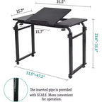 Adjustable Overbed Table with Wheels - Tiltable Laptop Desk for Home/Hospital/Office (24-35 Height, 350Lbs Capacity, 1-Pack)