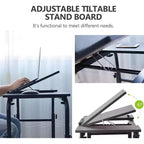 Adjustable Overbed Table with Wheels - Tiltable Laptop Desk for Home/Hospital/Office (24-35 Height, 350Lbs Capacity, 1-Pack)