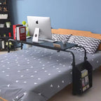 Adjustable Overbed Table with Wheels - Tiltable Laptop Desk for Home/Hospital/Office (24-35 Height, 350Lbs Capacity, 1-Pack)