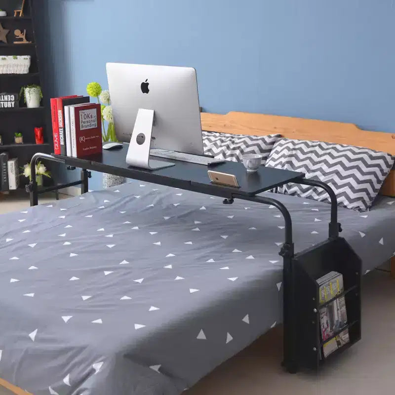 Adjustable Overbed Table with Wheels - Tiltable Laptop Desk for Home/Hospital/Office (24-35 Height, 350Lbs Capacity, 1-Pack)