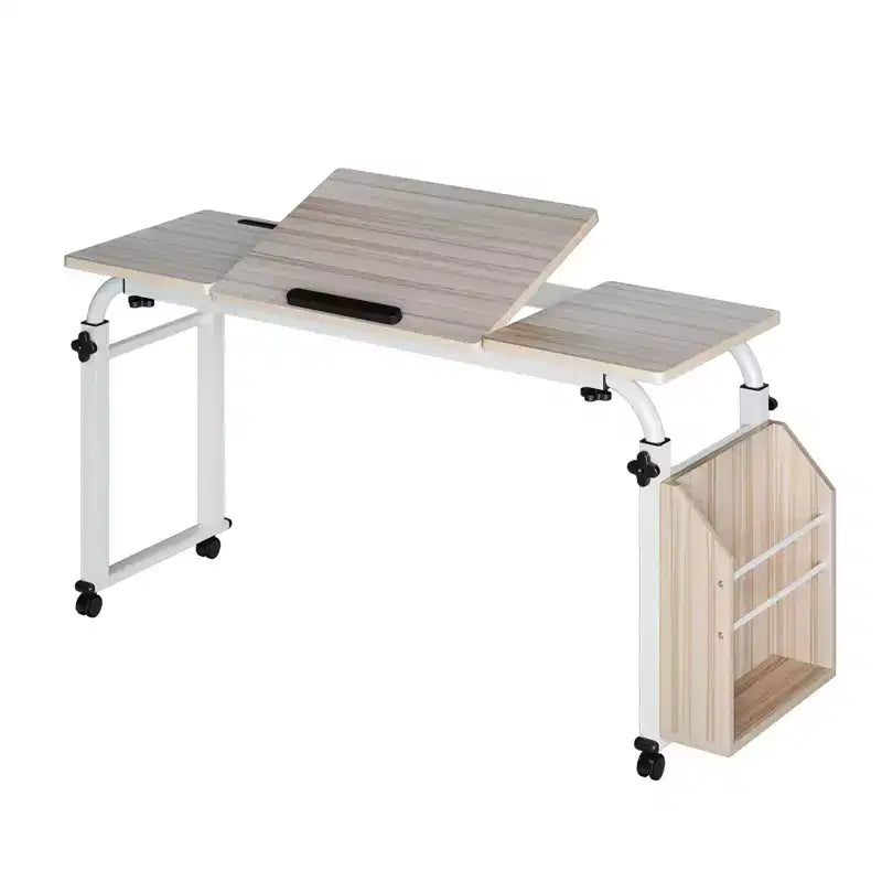Adjustable Overbed Table with Wheels - Tiltable Laptop Desk for Home/Hospital/Office (24-35 Height, 350Lbs Capacity, 1-Pack)