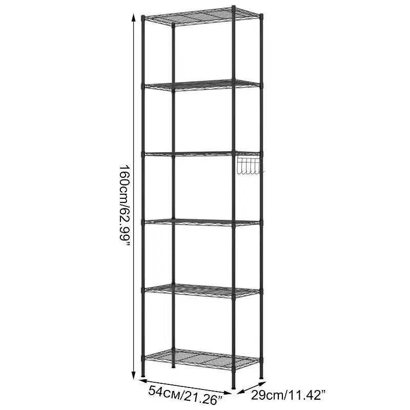 HOMDOX 6-Tier Wire Shelving Unit 21.26L x 11.42W x 62.99H Heavy Duty Metal Storage Rack for Garage Kitchen Bathroom Living Room