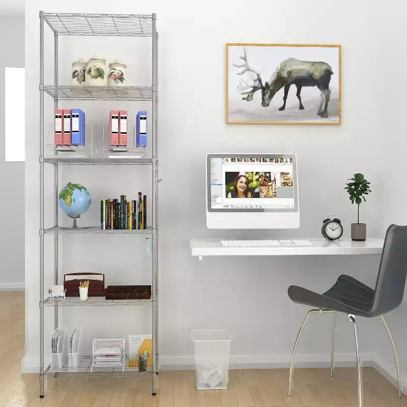 HOMDOX 6-Tier Wire Shelving Unit 21.26L x 11.42W x 62.99H Heavy Duty Metal Storage Rack for Garage Kitchen Bathroom Living Room