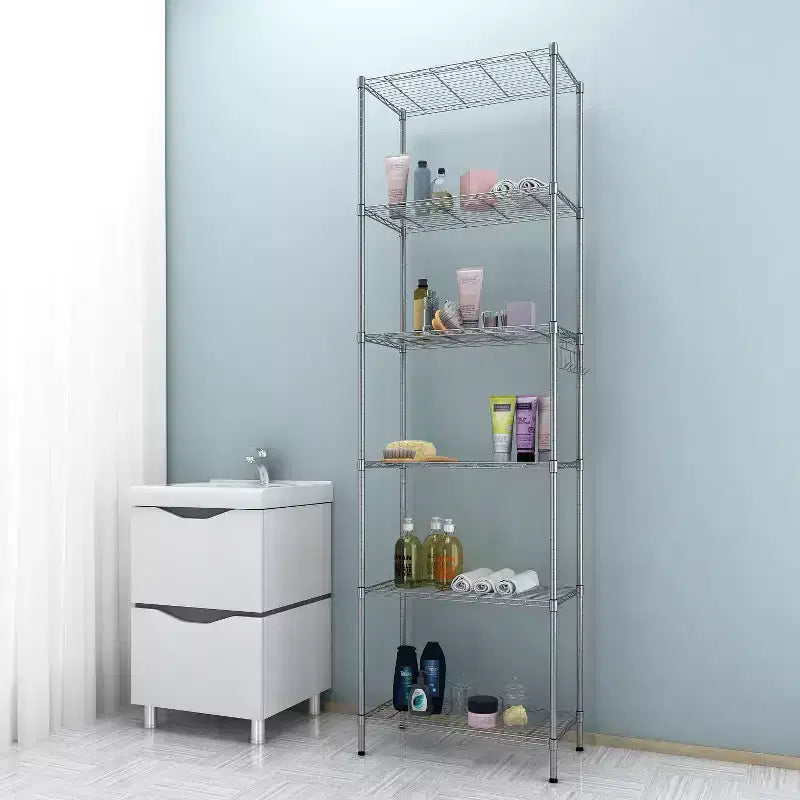 HOMDOX 6-Tier Wire Shelving Unit 21.26L x 11.42W x 62.99H Heavy Duty Metal Storage Rack for Garage Kitchen Bathroom Living Room