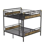 Okak 82IN Twin-Over-Twin/Full-Over-Queen/Queen Industrail Metal Bunk Bed, Detachable Twin Bed with Safety Guardrails and Ladder, Bed Frames for Teens