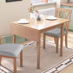 Okak 30X45IN Ensemble de table à manger extensible minimaliste pour 4, table de cuisine avec pieds en bois d'hévéa, table pliante pour salle à manger, petits espaces
