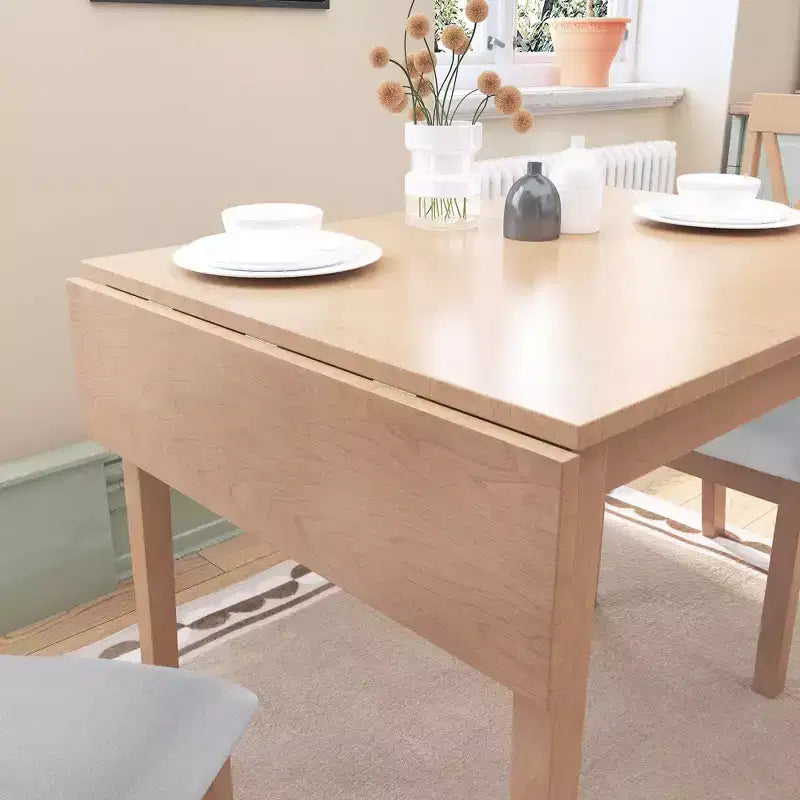 Okak 30X45IN Ensemble de table à manger extensible minimaliste pour 4, table de cuisine avec pieds en bois d'hévéa, table pliante pour salle à manger, petits espaces