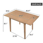 Okak 30X45IN Ensemble de table à manger extensible minimaliste pour 4, table de cuisine avec pieds en bois d'hévéa, table pliante pour salle à manger, petits espaces