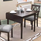 Okak 30X45IN Ensemble de table à manger extensible minimaliste pour 4, table de cuisine avec pieds en bois d'hévéa, table pliante pour salle à manger, petits espaces