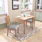 Okak 30X45IN Minimalism Extendable Dining Table Set for 4, Kitchen Table with Rubberwood Legs, Folding Table for Dining Room, Small Space