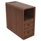 Table d'appoint et de coin Whisen avec tiroirs, étagères ouvertes pour chambre et coin - Noyer