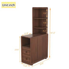 Table d'appoint et de coin Whisen avec tiroirs, étagères ouvertes pour chambre et coin - Noyer