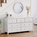 7 Drawer Dresser for Bedroom, 54 Wide Chest of Drawers with Clothes Storage Cabinet, White